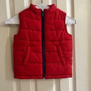 Boys Red Puffer Vest 4T
